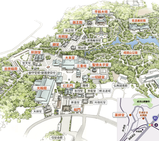 成田山新勝寺のマップ